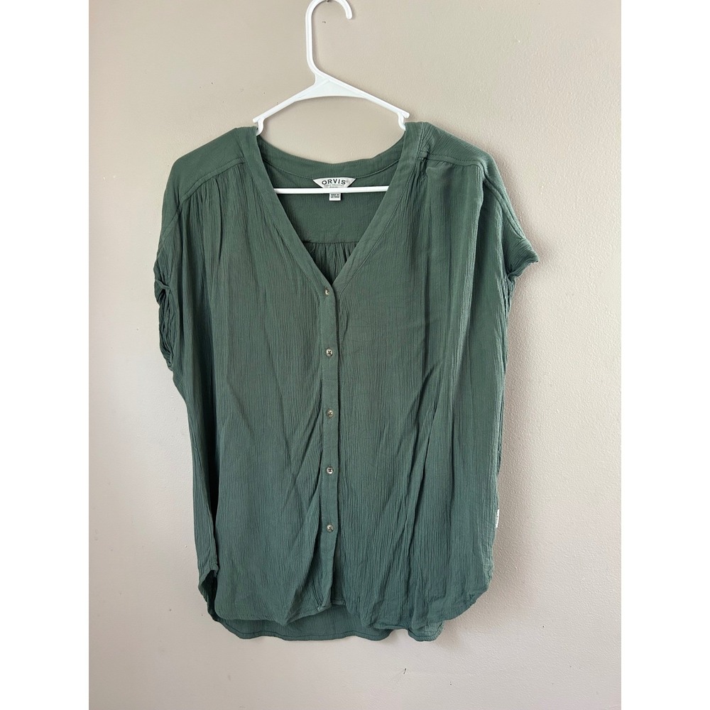Orvis‎ Classic Collection Green Button Down Top  Utility Gorpcore Goblincore